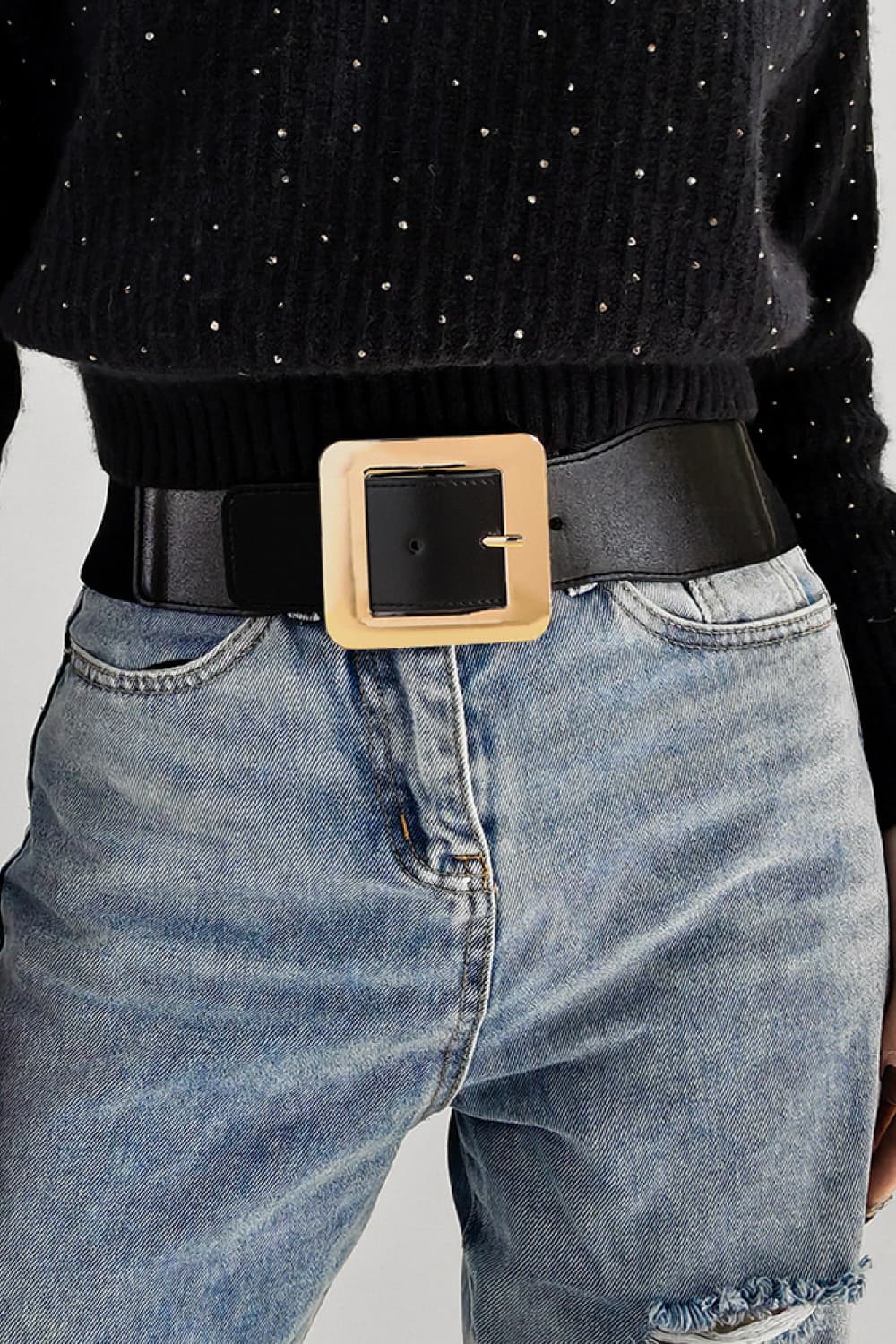 Alloy Buckle PU Leather Belt BLUE ZONE PLANET