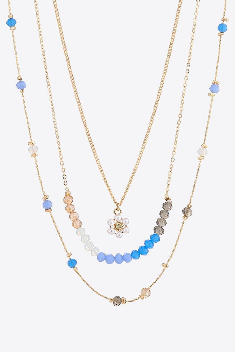 Alloy Three-Piece Necklace Set BLUE ZONE PLANET
