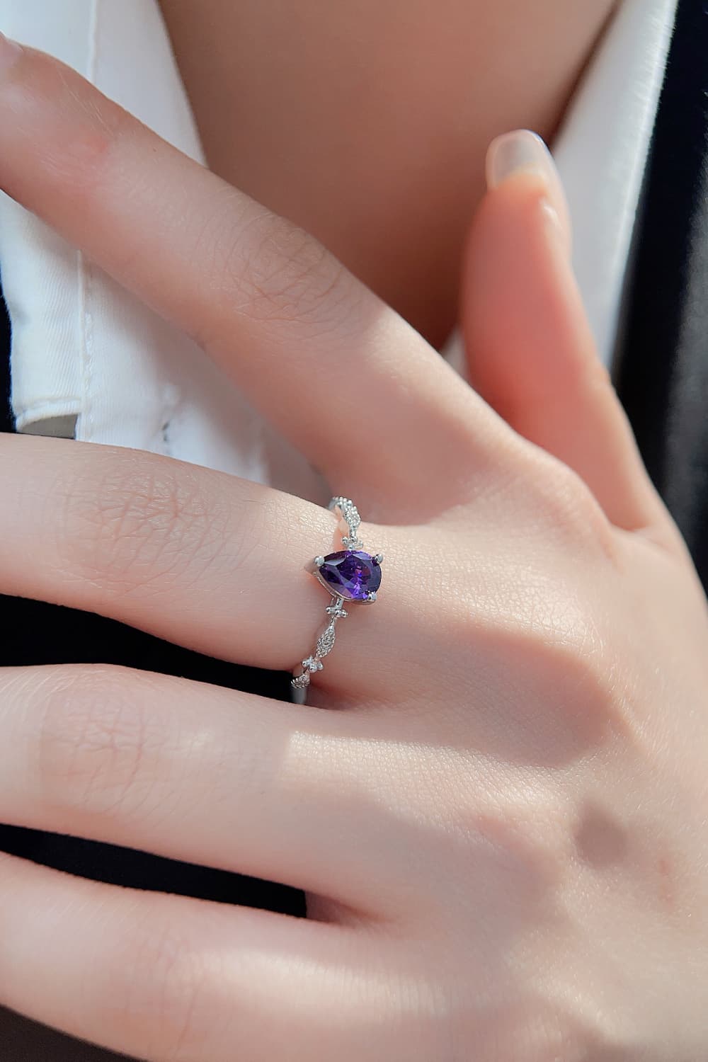 Amethyst 925 Sterling Silver Ring BLUE ZONE PLANET