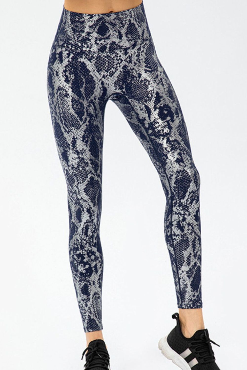 Animal Print Slim Fit Wide Waistband Long Sports Pants BLUE ZONE PLANET