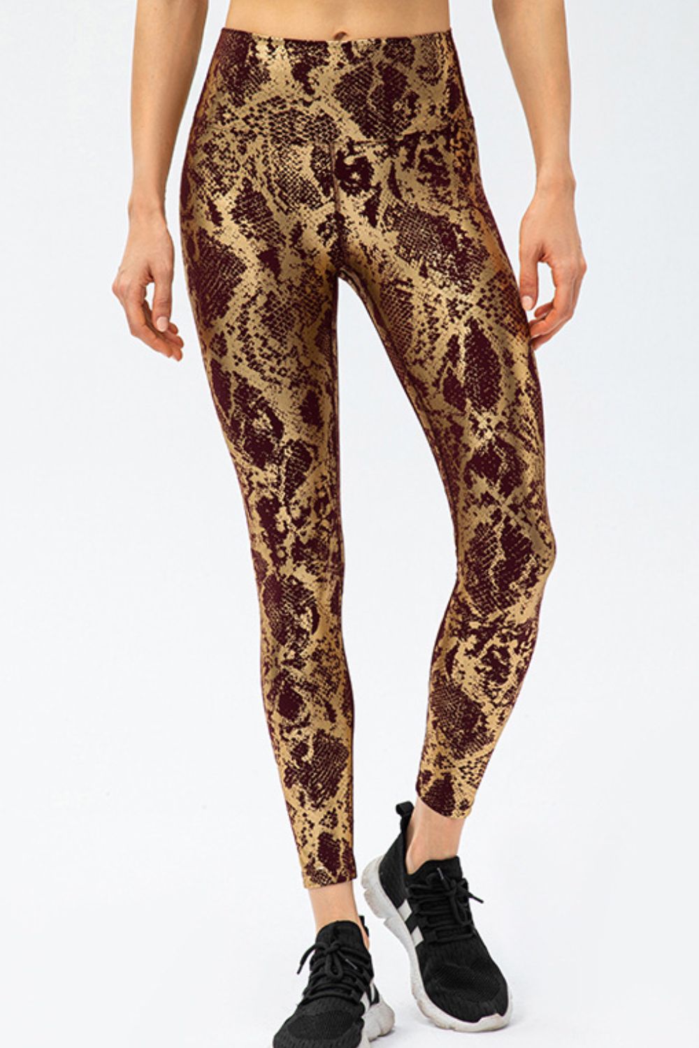 Animal Print Slim Fit Wide Waistband Long Sports Pants BLUE ZONE PLANET