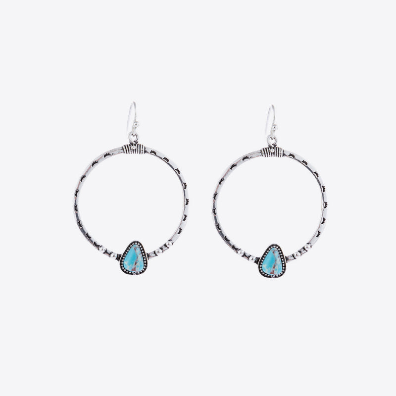 Artificial Turquoise Drop Earrings BLUE ZONE PLANET