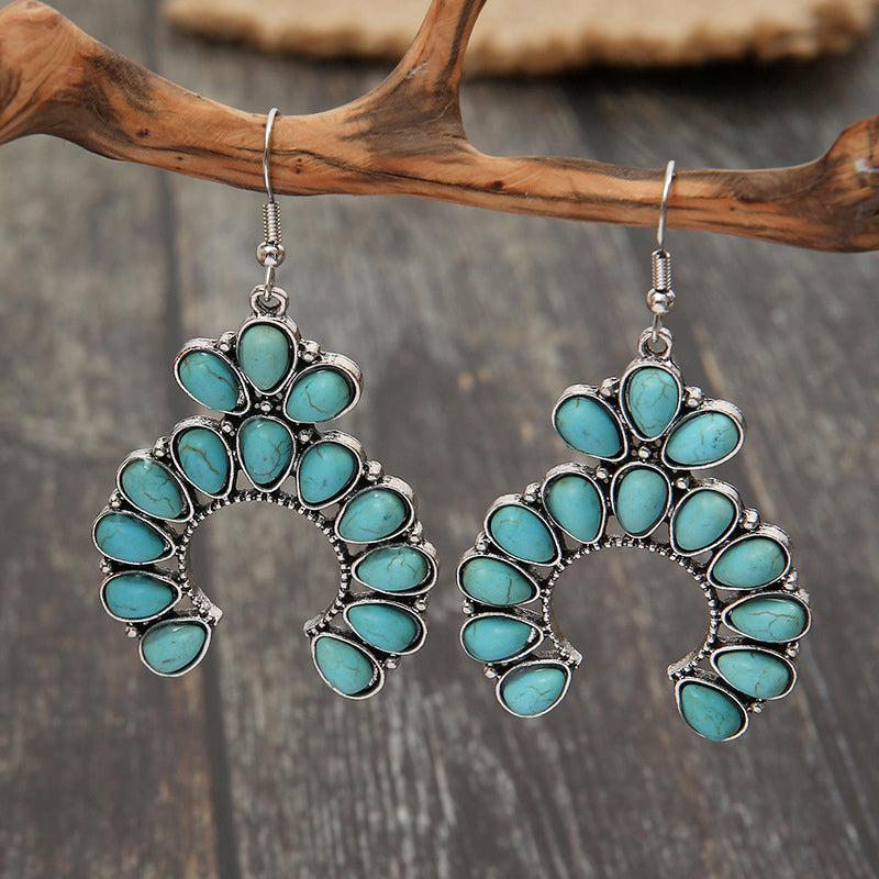 Artificial Turquoise Drop Earrings BLUE ZONE PLANET
