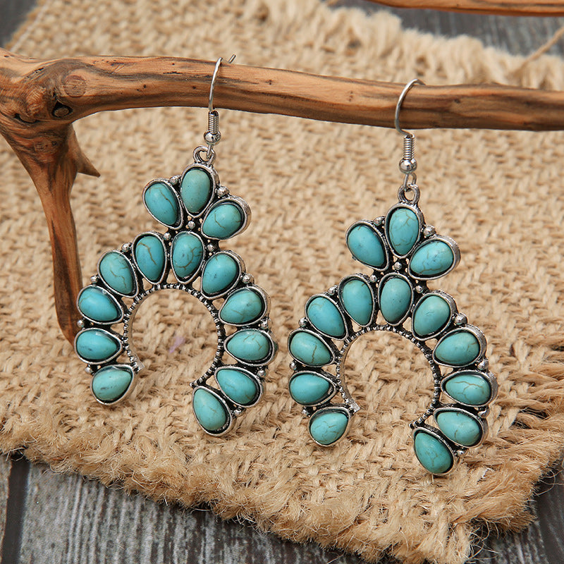 Artificial Turquoise Drop Earrings BLUE ZONE PLANET