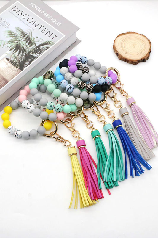 Assorted 2-Pack Multicolored Beaded Tassel Keychain BLUE ZONE PLANET