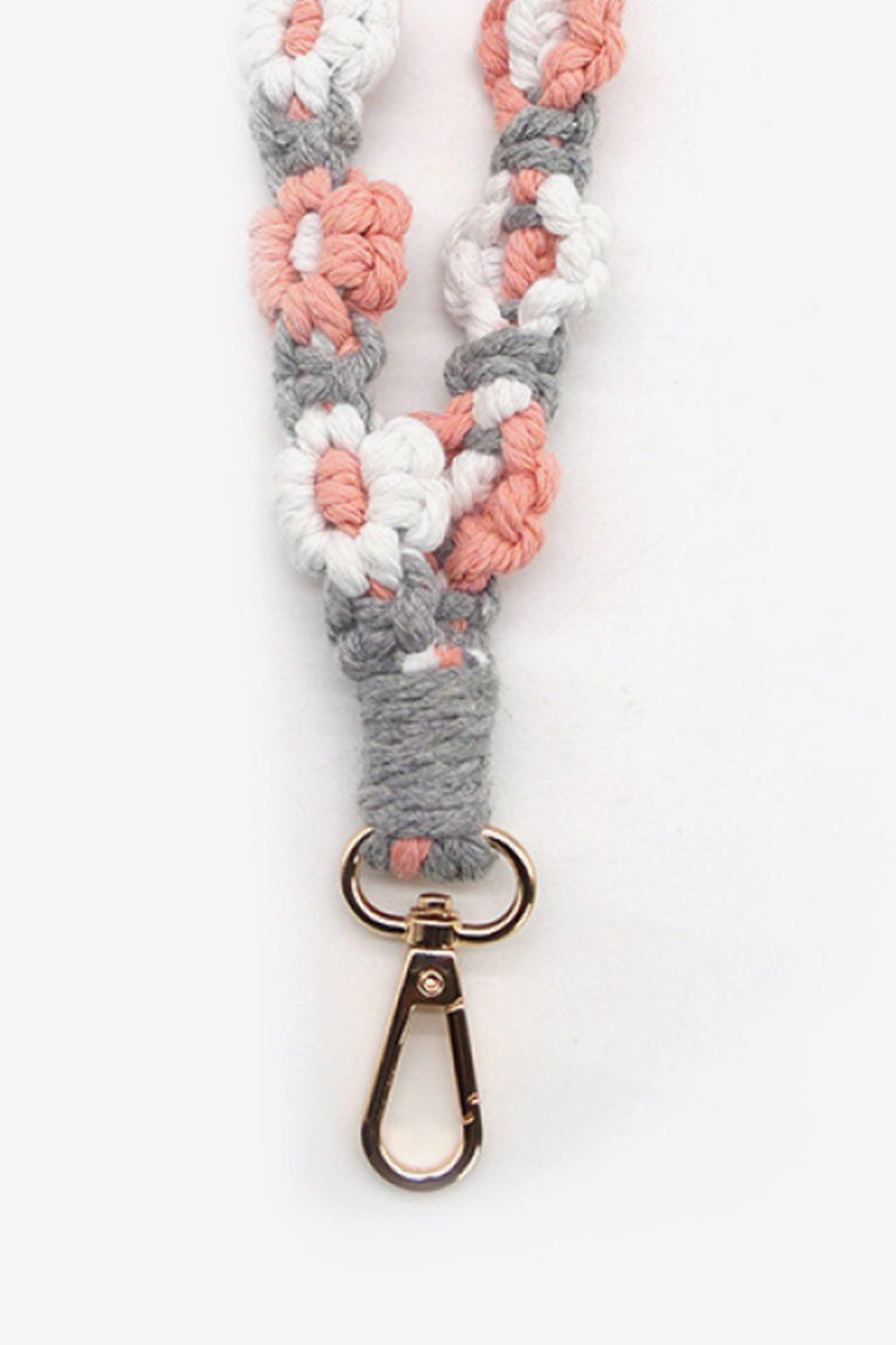 Assorted 4-Piece Macrame Flower Keychain BLUE ZONE PLANET