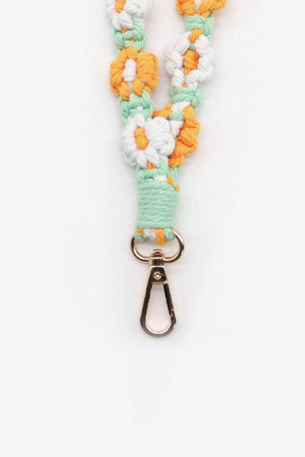 Assorted 4-Piece Macrame Flower Keychain BLUE ZONE PLANET