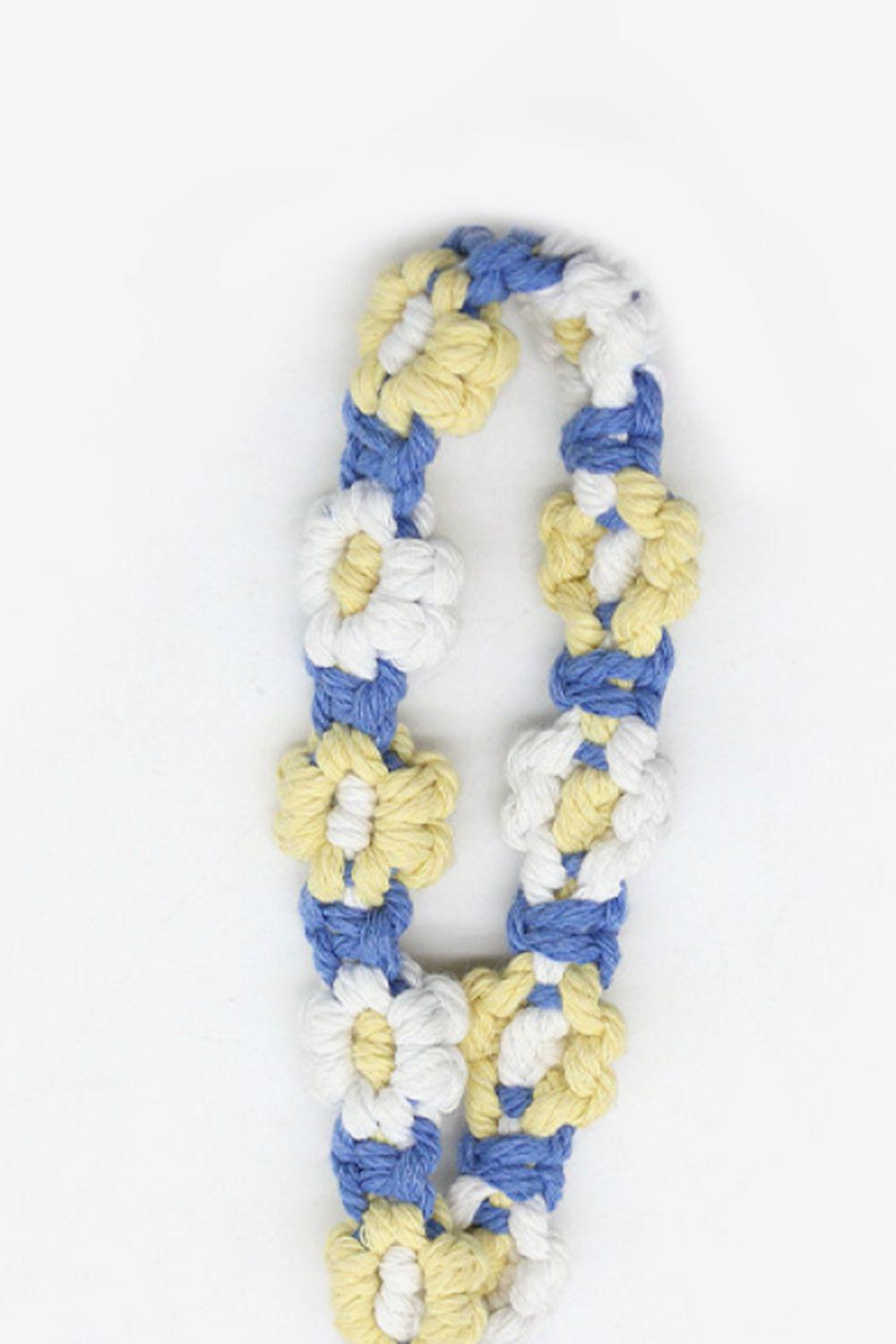 Assorted 4-Piece Macrame Flower Keychain BLUE ZONE PLANET