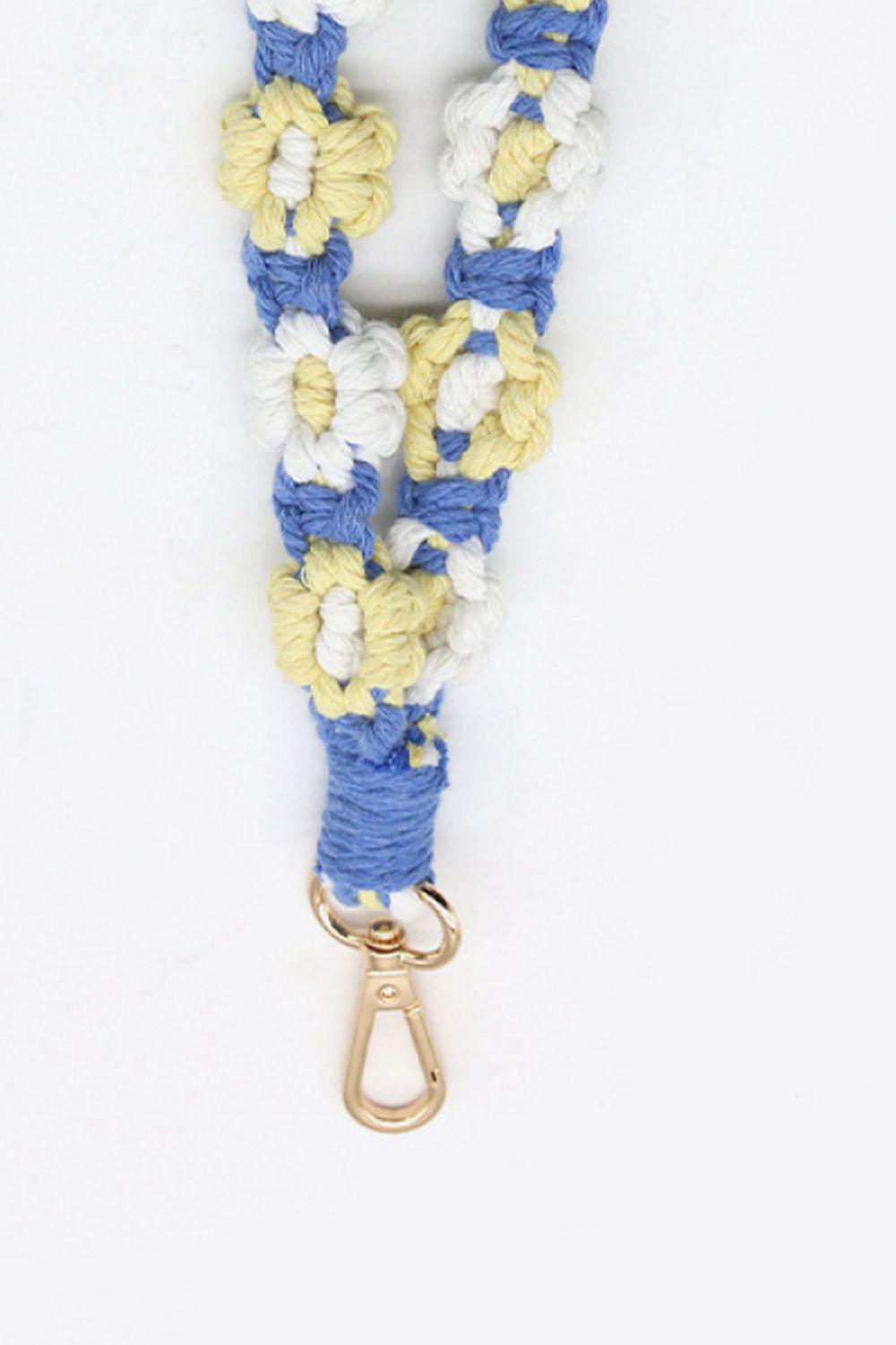Assorted 4-Piece Macrame Flower Keychain BLUE ZONE PLANET
