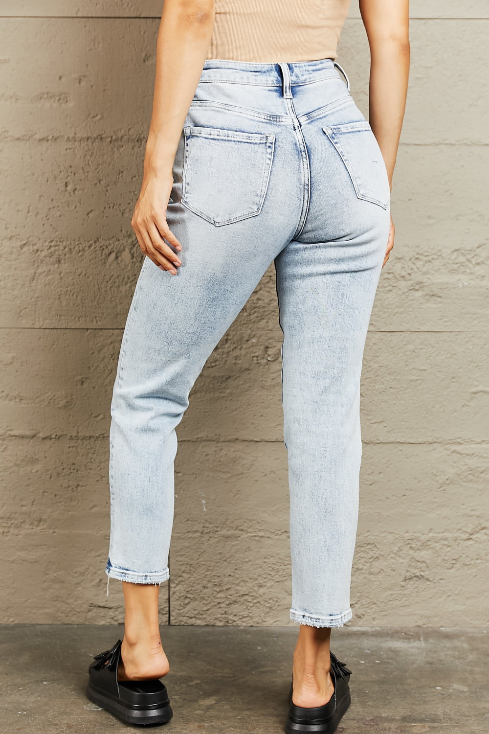 BAYEAS High Waisted Accent Skinny Jeans BLUE ZONE PLANET