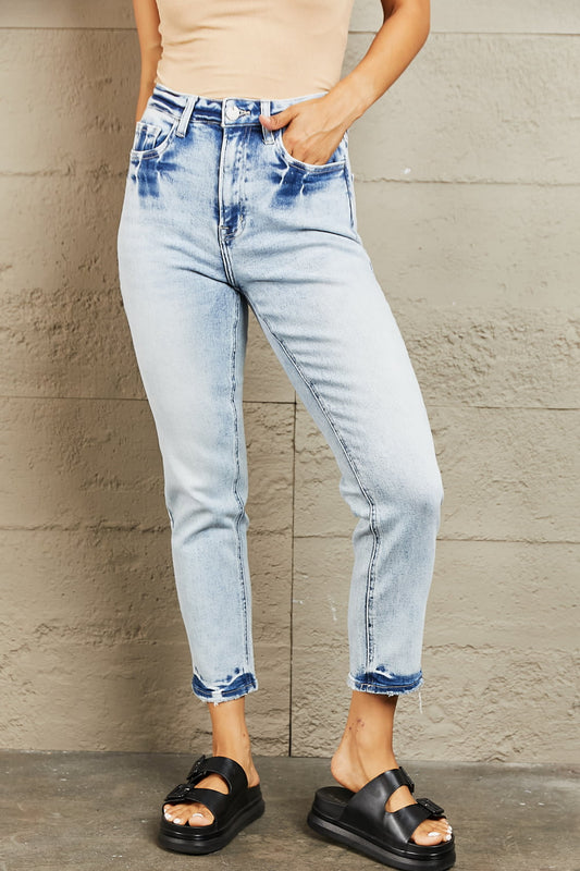 BAYEAS High Waisted Accent Skinny Jeans BLUE ZONE PLANET