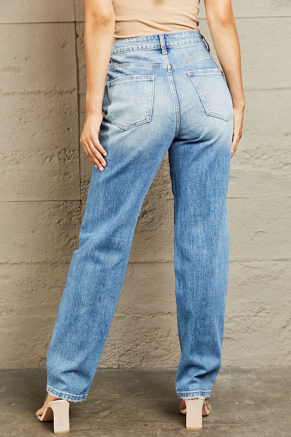 BAYEAS High Waisted Straight Jeans BLUE ZONE PLANET