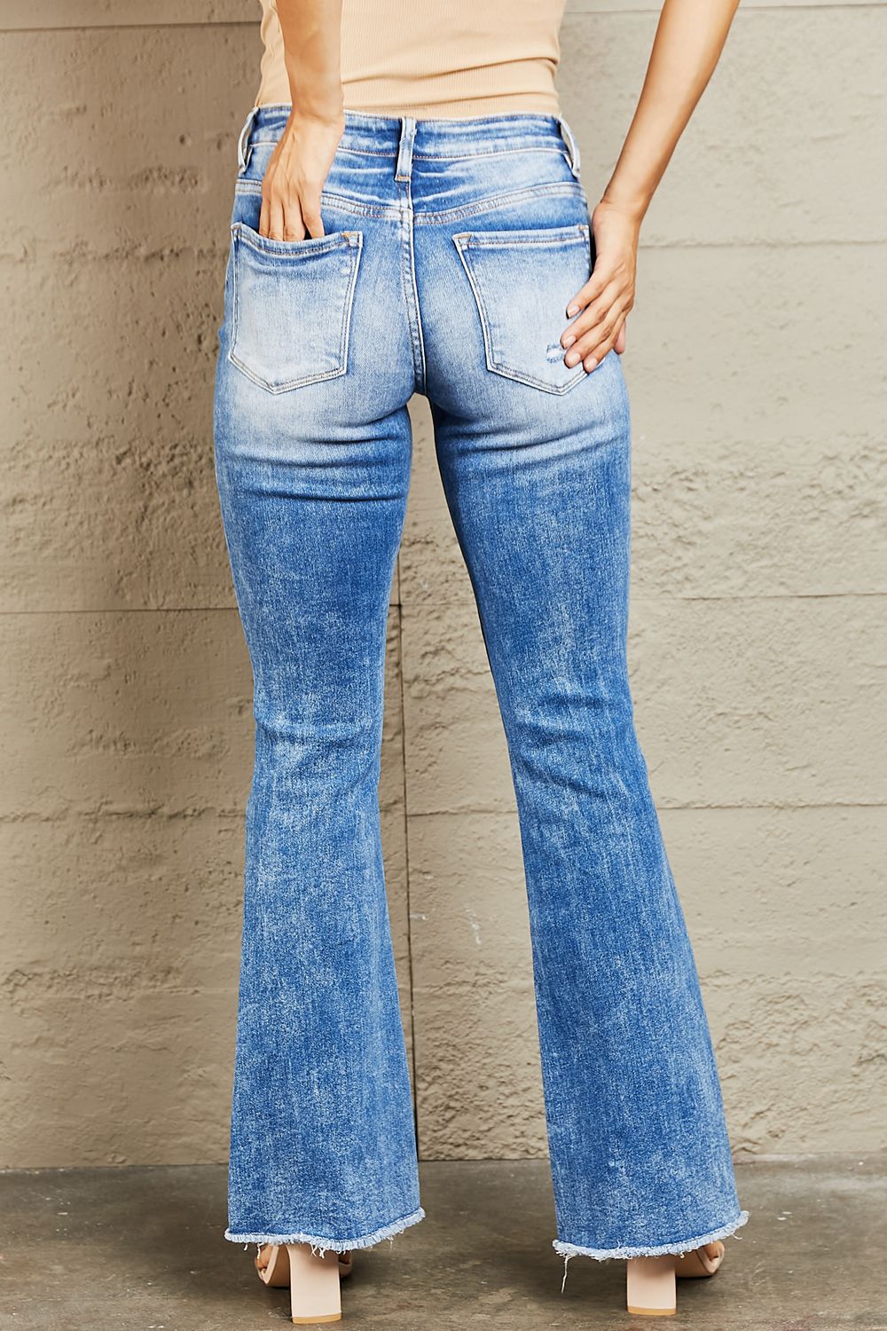 BAYEAS Izzie Mid Rise Bootcut Jeans BLUE ZONE PLANET