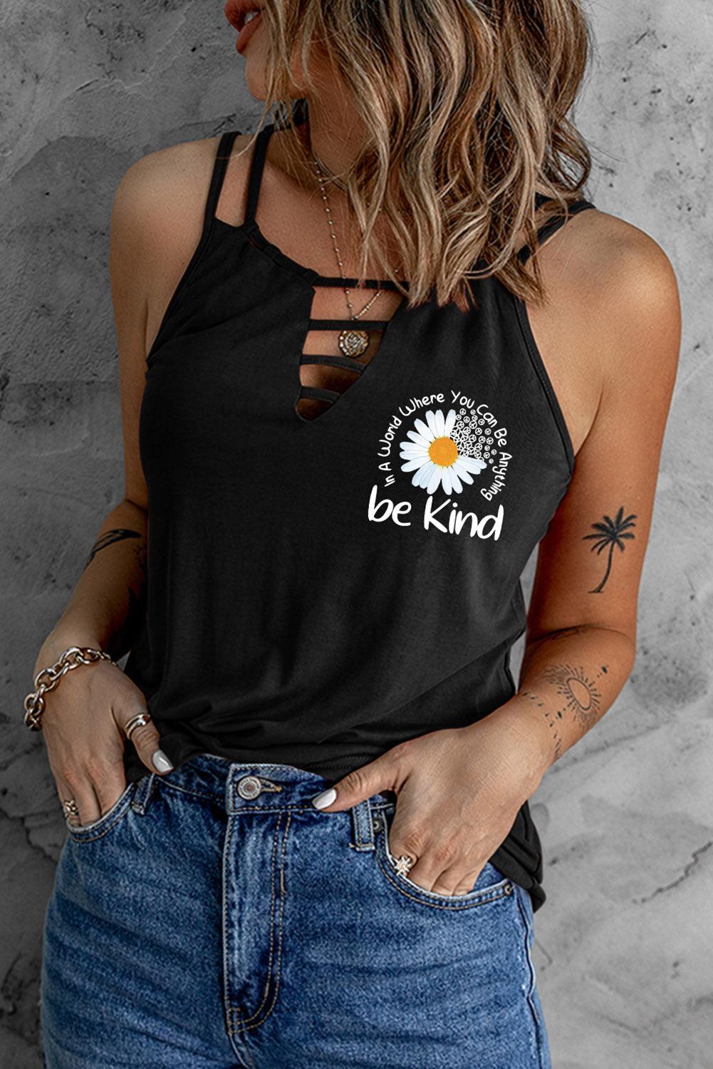 BE KIND Graphic Double-Strap Cami BLUE ZONE PLANET