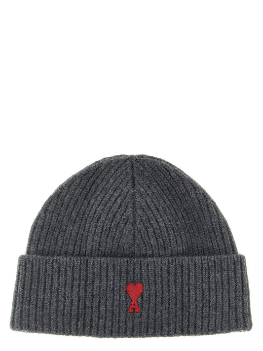 Ami Paris Ami De Cœur Beanie-BEANIES-[Adult]-[Female]-UNI-Gray-2022 Online Blue Zone Planet
