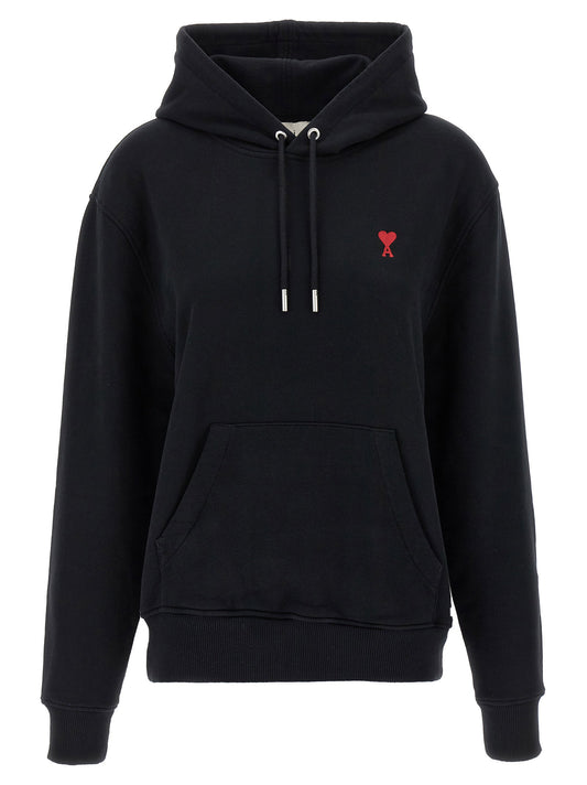 Ami Paris Ami De Coeur Hoodie-Tops / Dresses-[Adult]-[Female]-S-Black-2022 Online Blue Zone Planet