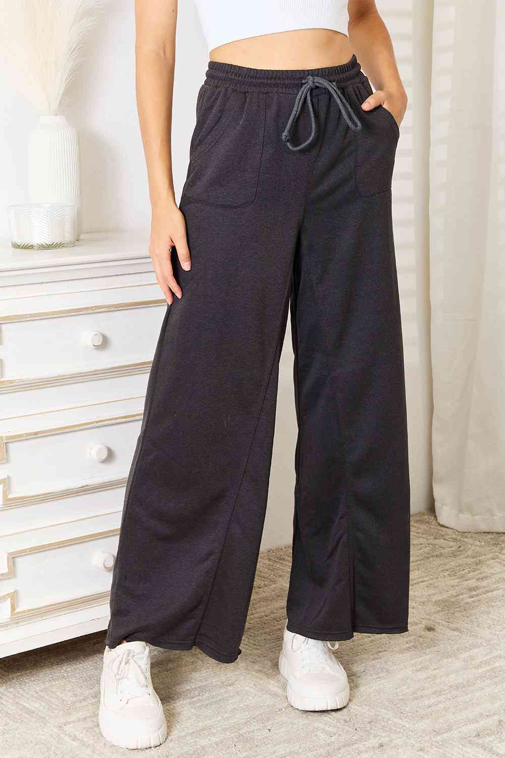 Basic Bae Wide Leg Pocketed Pants BLUE ZONE PLANET