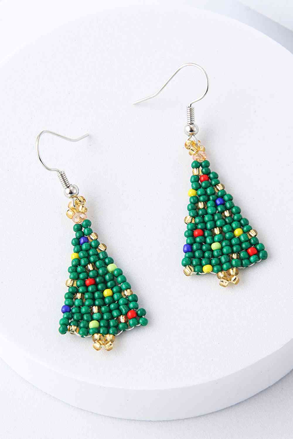 Beaded Christmas Tree Earrings BLUE ZONE PLANET