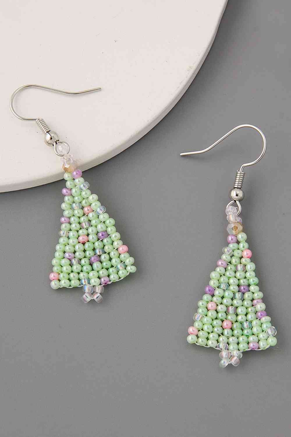 Beaded Christmas Tree Earrings BLUE ZONE PLANET