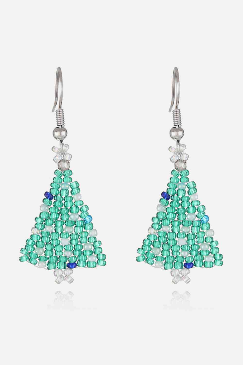 Beaded Christmas Tree Earrings BLUE ZONE PLANET