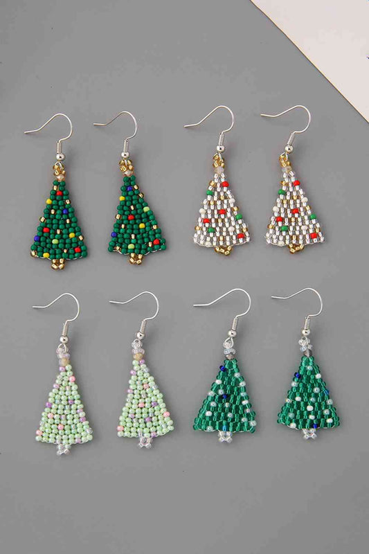 Beaded Christmas Tree Earrings BLUE ZONE PLANET