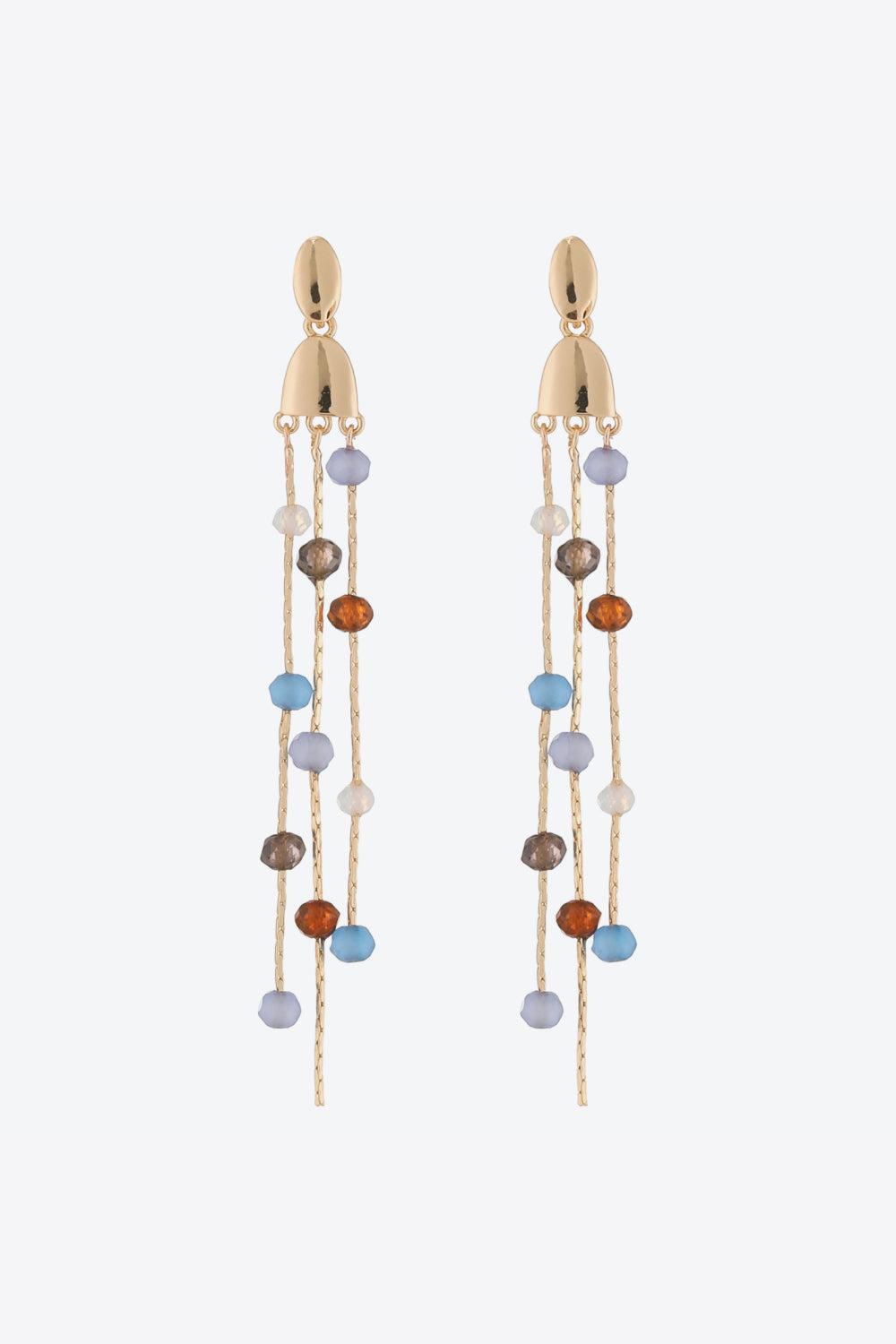 Beaded Long Chain Earrings BLUE ZONE PLANET