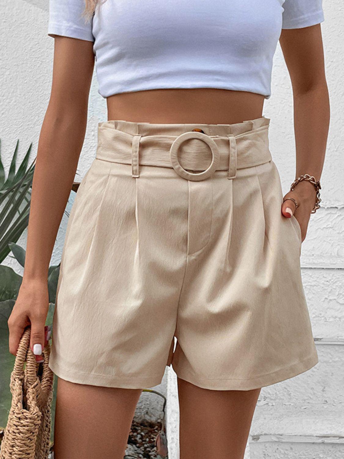 Belted Shorts with Pockets BLUE ZONE PLANET