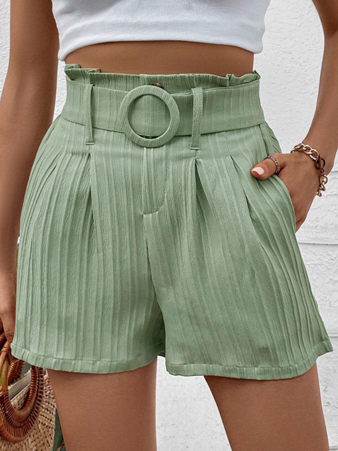 Belted Shorts with Pockets BLUE ZONE PLANET