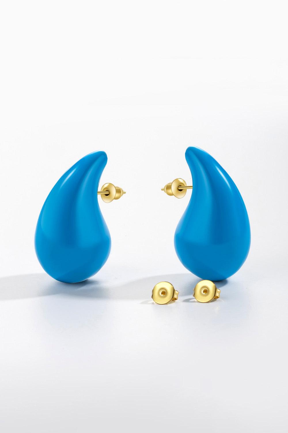 Big Size Water Drop Brass Earrings BLUE ZONE PLANET