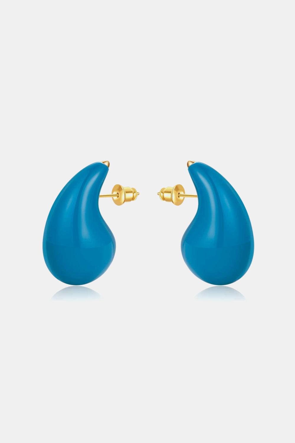 Big Size Water Drop Brass Earrings BLUE ZONE PLANET