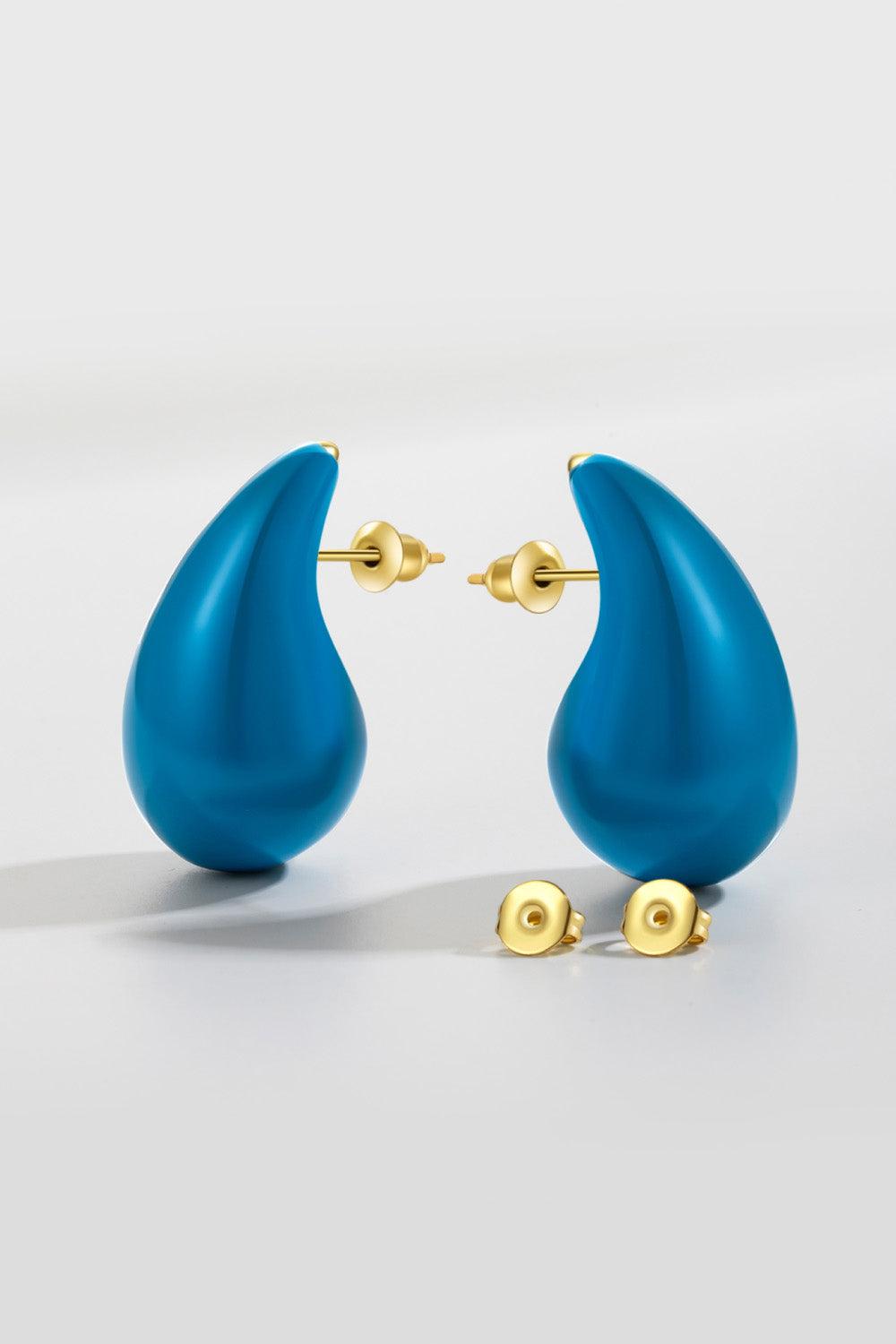 Big Size Water Drop Brass Earrings BLUE ZONE PLANET