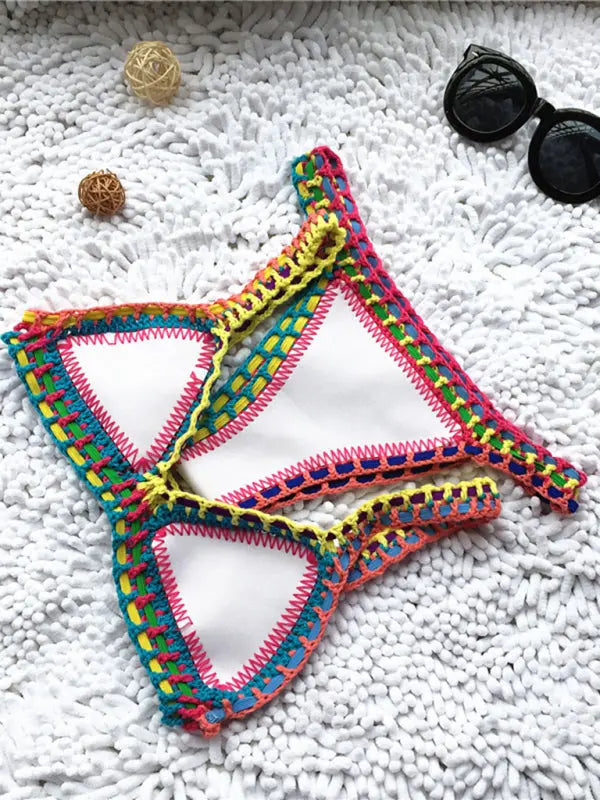 Black Gold Bikini Handwoven Colorful One-Piece Swimsuit BLUE ZONE PLANET