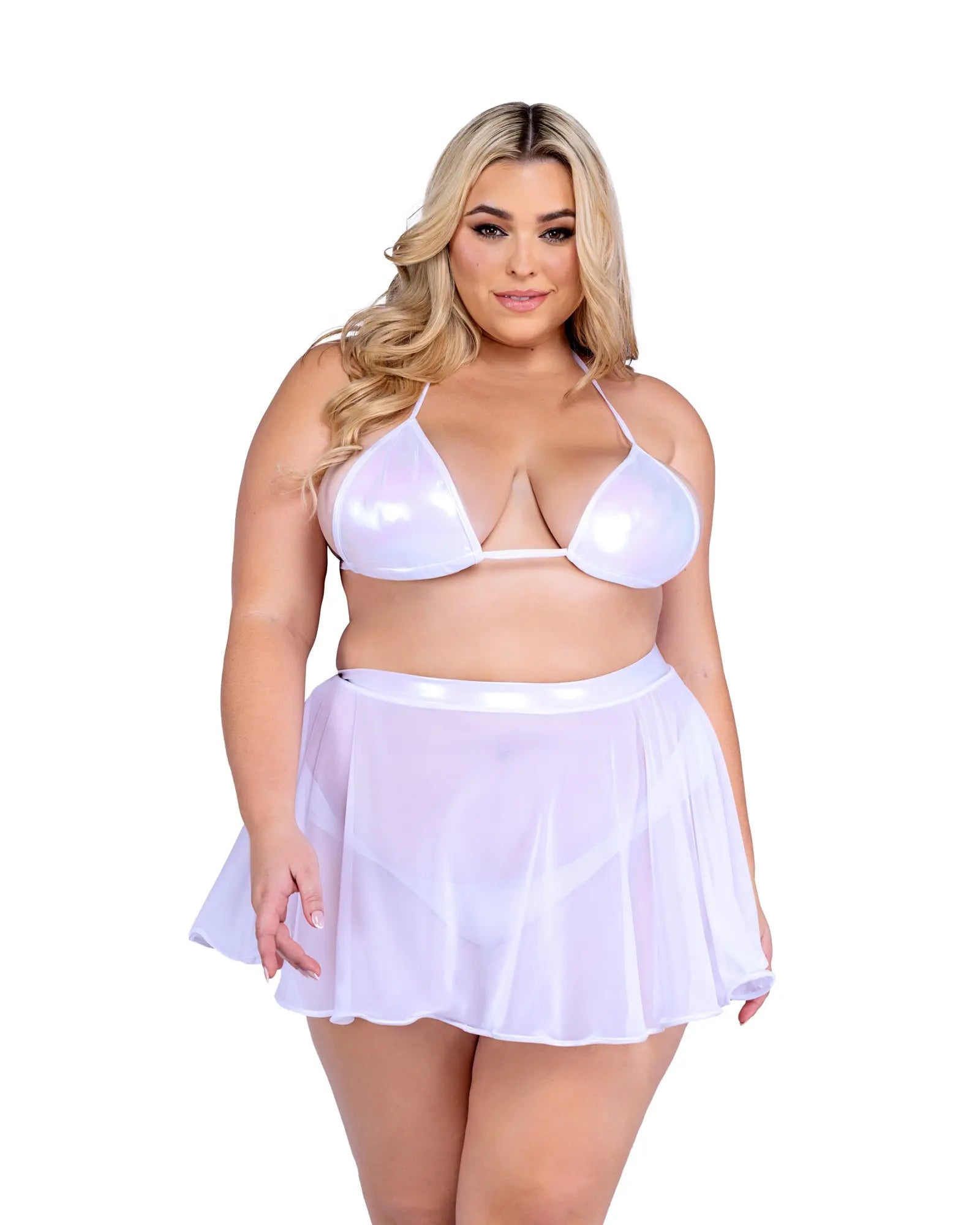 Blue Zone Planet - Vixen's Metallic Iridescent Thong Back Shorts Bikini Roma Costume, Inc.
