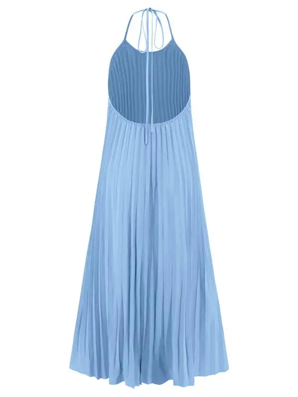 Blue Zone Planet | A-hem pleated beach vacation long dress BLUE ZONE PLANET