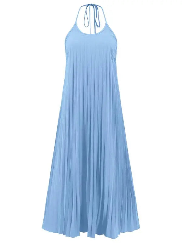 Blue Zone Planet | A-hem pleated beach vacation long dress BLUE ZONE PLANET