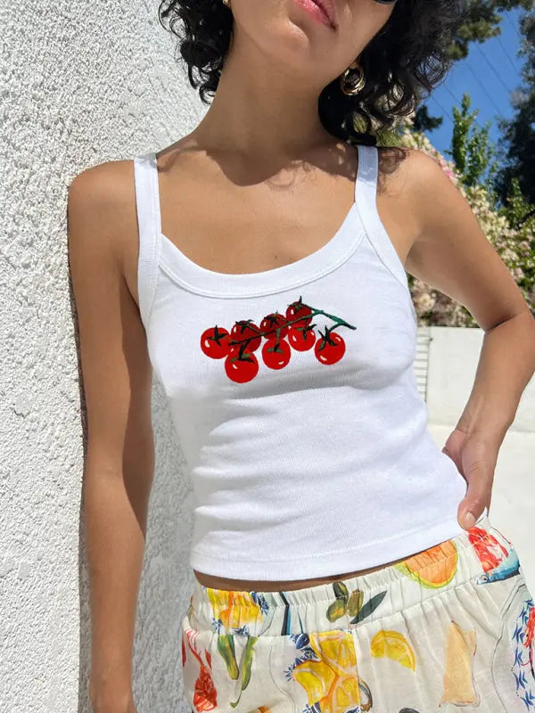 Blue Zone Planet | Anna's Simple Printed Hot Girl Camisole Vest BLUE ZONE PLANET