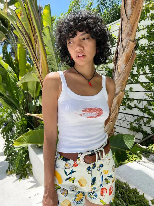 Blue Zone Planet | Anna's Simple Printed Hot Girl Camisole Vest BLUE ZONE PLANET