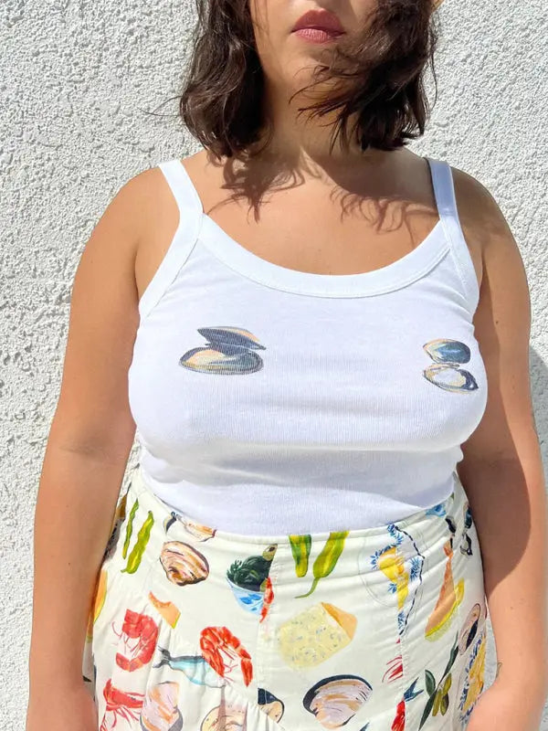 Blue Zone Planet | Anna's Simple Printed Hot Girl Camisole Vest BLUE ZONE PLANET