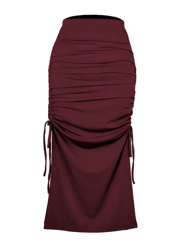 Blue Zone Planet |  Anna's knitted slit slim fit hip maxi skirt BLUE ZONE PLANET