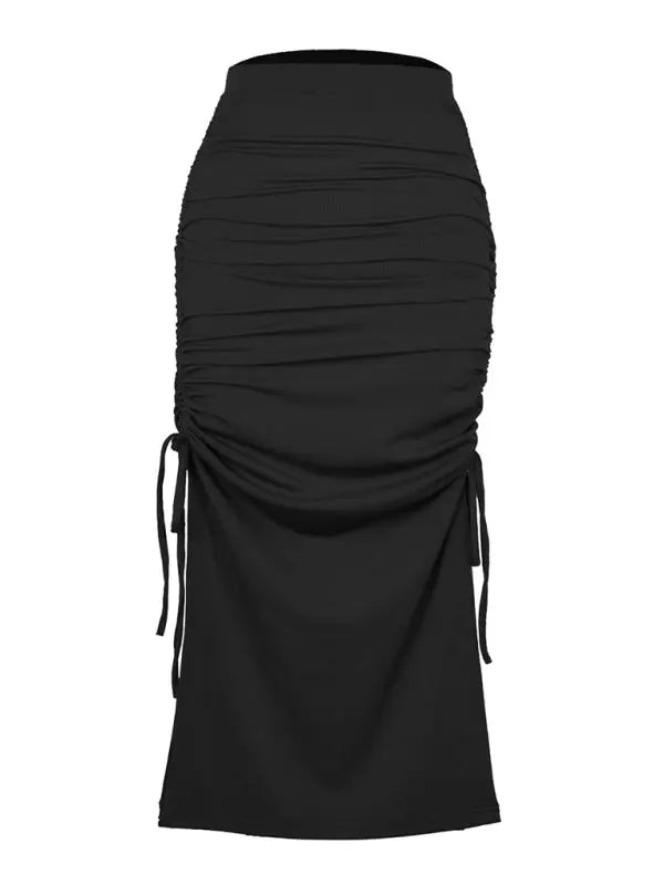 Blue Zone Planet |  Anna's knitted slit slim fit hip maxi skirt BLUE ZONE PLANET