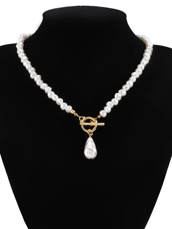 Blue Zone Planet |  Baroque shaped pearl necklace creative irregular chain clavicle necklace BLUE ZONE PLANET