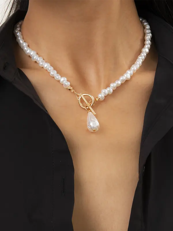 Blue Zone Planet |  Baroque shaped pearl necklace creative irregular chain clavicle necklace BLUE ZONE PLANET