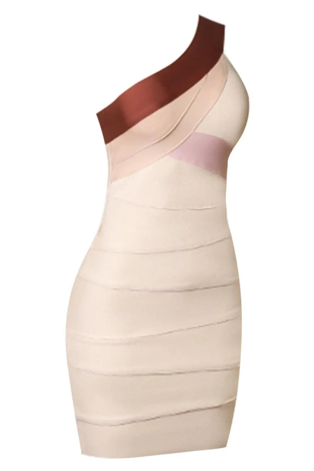Blue Zone Planet |  Contrast One-Shoulder Bandage Bodycon Mini Dress BLUE ZONE PLANET