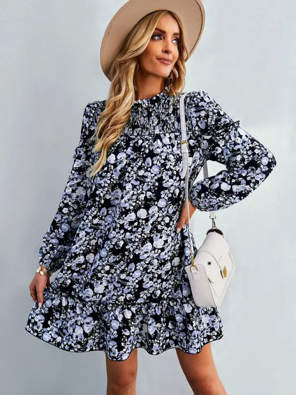 Blue Zone Planet | Emily's Holiday Loose Floral Mini Dress BLUE ZONE PLANET