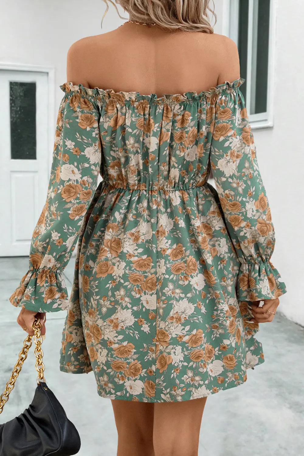 Blue Zone Planet |  Floral Off-Shoulder Flounce Sleeve Dress BLUE ZONE PLANET