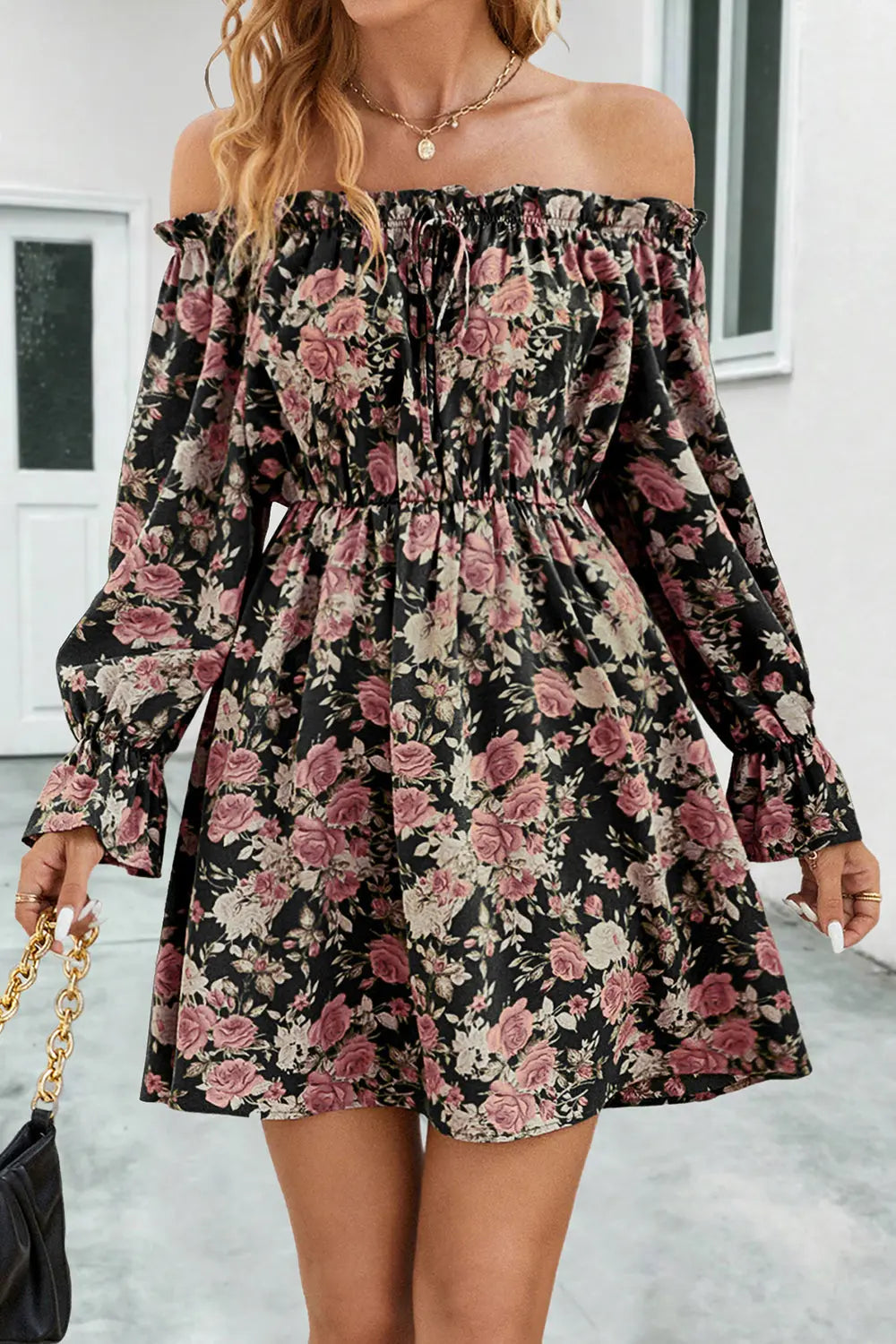Blue Zone Planet |  Floral Off-Shoulder Flounce Sleeve Dress BLUE ZONE PLANET