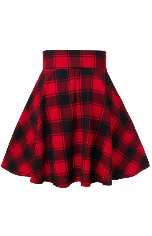 Blue Zone Planet |  Giselle's A-Line Plaid Print Mini Skirt BLUE ZONE PLANET
