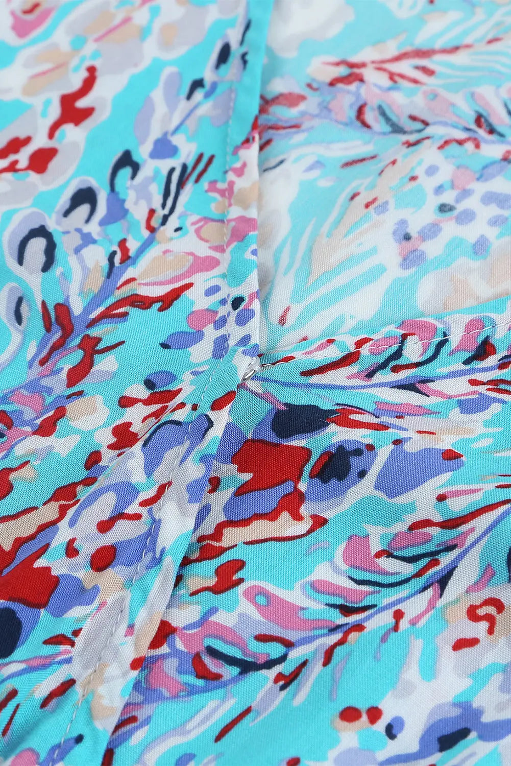 Blue Zone Planet |  Green Wrap V Neck Floral Maxi Dress Blue Zone Planet