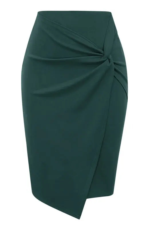 Blue Zone Planet |  Janet's Pleated Solid Color Bodycon Midi Skirt BLUE ZONE PLANET