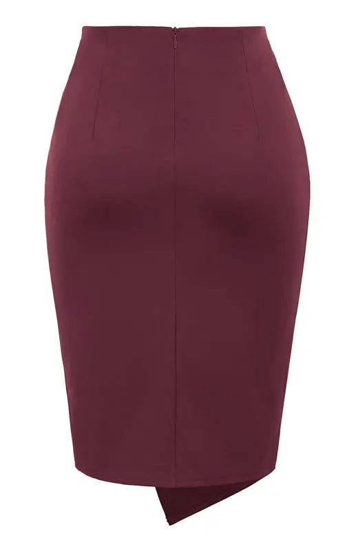 Blue Zone Planet |  Janet's Pleated Solid Color Bodycon Midi Skirt BLUE ZONE PLANET